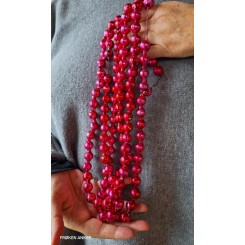 Fattigmandssølv Guirlande XXL Glasperler [ca.260cm] PINK