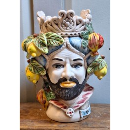 Hovedvase Sultan H&aring;ndlavet 'Invero/Vinter' [H30cm] Teste di Moro 