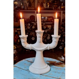 Gammel Svensk Lysestage GOD JUL [H22cm] HVID