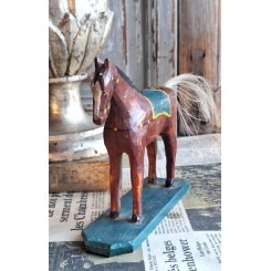 Tr&aelig;-hest p&aring; Plade Tr&aelig;leget&oslash;j 1920' [13,5cm] Erzgebirge