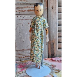 Tr&aelig;dukke Primitiv Pegdoll +Kjole [H30cm] ~1890