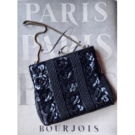 Vintage Perletaske Sorte Perler [Paris]