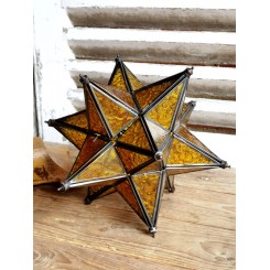 Gammel STJERNE-Lampe i  Messing/Glas [&Oslash;26cm] 