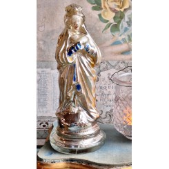 Antik Fattigmandss&oslash;lv MADONNA MED KRONE [H19 cm] 