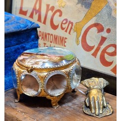 1800-tals 8-kantet Smykkeskrin [H7x&Oslash;11cm] Runde Vinduer