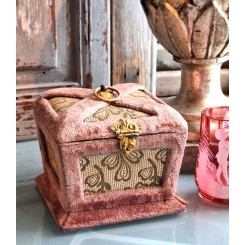 Art Nouveau Stof&aelig;sk Chokolade [H9,5x11x11] Rosa Velour