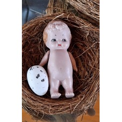 Gammel Porcel&aelig;ns-dukke [8 cm]