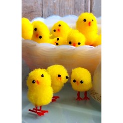 Kyllinger Chenille GULE 12 stk, [H30mm]