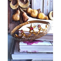 Antik Fransk Processionskrone [Pink sten]