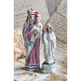 Madonna Porcel&aelig;n, Antik, 2 stk samlet [9,5-12cm]