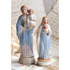 Jesus, Josef Porcel&aelig;n, Antik, 2 stk samlet [10-12cm]