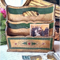 Gammel Italiensk Brevordner Kortholder [H20x20,5cm]