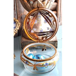 Art Nouveau Smykkeskrin Mundbl&aelig;st [1800'] H&aring;ndmalet motiv