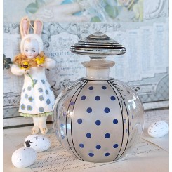 Gammel Glas Flakon BL&Aring; PRIKKER (13cm)*