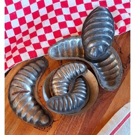 7 x Gamle Franske Mini Forme 'Croissants'