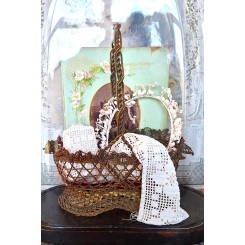 Brudeglobe Brudekurv i Fil de Fer Messing [NapoleonIII]