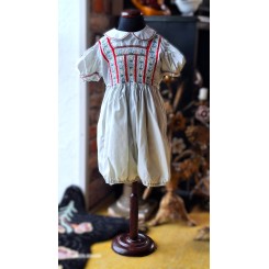 Vintage Barnegine med Smocksyet Barnebuksedragt [H176cm] 