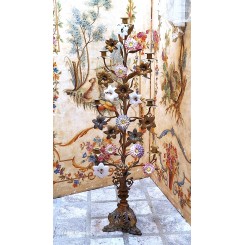 1800-tals 7-Arms Kirkestage -mange Blomster (H101cm)