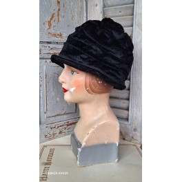 Antik Fransk Cloche-Hat i velour [1900']