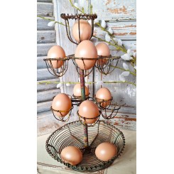 Patineret Fransk &AElig;ggeholder FIL DE FER [H34cm]