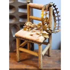 Gammel Fransk Stol til fx. Dukker [H32x16x14cm] 