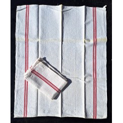 2x Gamle H&aring;ndkl&aelig;der Viskestykker [62x51cm] Frankrig