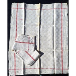 2x Gamle H&aring;ndkl&aelig;der Viskestykker [66x54cm] Frankrig