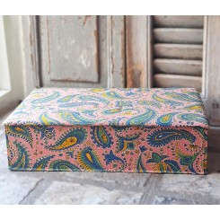 Stor Fransk Stof&aelig;ske [36x21x9cm] PINK PAISLY