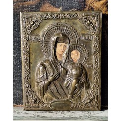 Ikon MAICA DOMNULUI Byzantinsk [H18x14cm] Riza