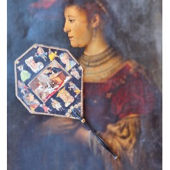 Unik Fransk H&aring;ndvifte Antik [L39,5cm] Collage