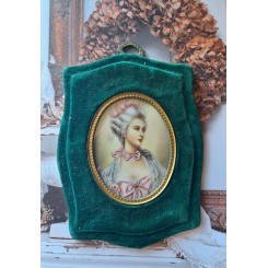 Napoleon III Fotoramme Gr&oslash;nt Velour (H17,5x13,5cm) 