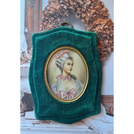 Napoleon III Fotoramme Gr&oslash;nt Velour (H17,5x13,5cm) 