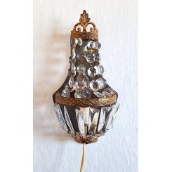 Gammel Italiensk Lampe med Krystaller [H27x13,5cm] Pr. stk