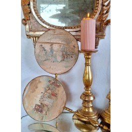 1800-tals Fransk H&aring;ndvifte Dekoreret Silke [L45cm] *