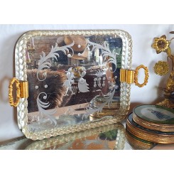 1950' Spejlbakke MURANOGLAS [43x27cm] Italiensk*