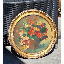 Art Nouveau Rundt Maleri Stilleben (1900) signeret