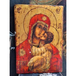 Smuk Ikon [Guds Moder af Vladimir] 28,5x19 cm
