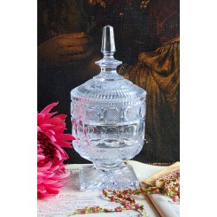 Fransk Bonbonniere Firkantet Fod [H24x&Oslash;11,5cm] Krystal 
