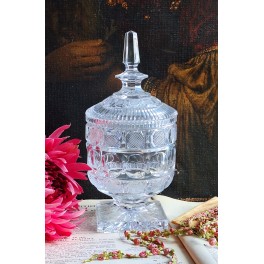 Fransk Bonbonniere Firkantet Fod [H24x&Oslash;11,5cm] Krystal 