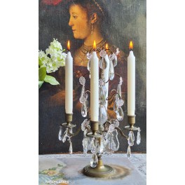 Antik Fransk Girandole Krystallysestage - 4 Lys