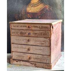 Antik Gammelrosa Skuffedarium (H27x28x28cm)