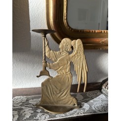 Gammel Engel Lysestage Metal [20cm]