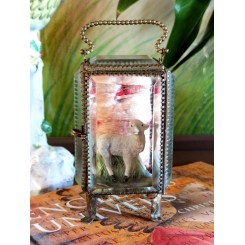 Napoleon lll Fransk Glas-vitrine med Messingkanter [H10,5x6,5x5cm] 