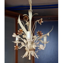Vintage Fransk Lysekrone Emalje [Blomster] ~1950'