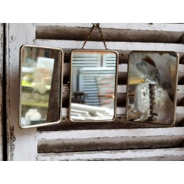 Gl. 3-fl&oslash;jet Barberspejl. Paris [40,5x18cm] Triptykon*