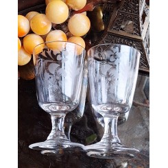 2 stk Fransk Souvenir glas [H12,5cm] Krystalglas