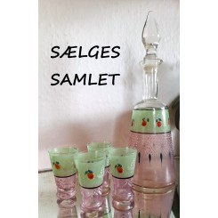 Gammel Karaffel + 4 Glas Emaljemaling