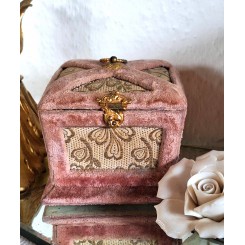 Art Nouveau Stof&aelig;sk Chokolade [H10x11x11] Rosa Velour
