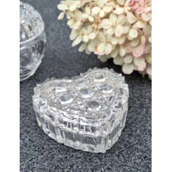 Gl. Glassk&aring;l med L&aring;g HJERTE [H3x7x7cm]
