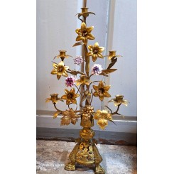Antik 6-armet Kirkestage Mix Blomster [H64,5cm] H&oslash;ststage